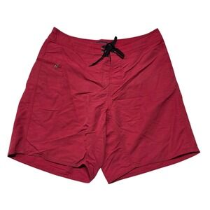 Patagonia Red Board Shorts Swim Trunks Men's Size 33 Zip Pocket Drawstring